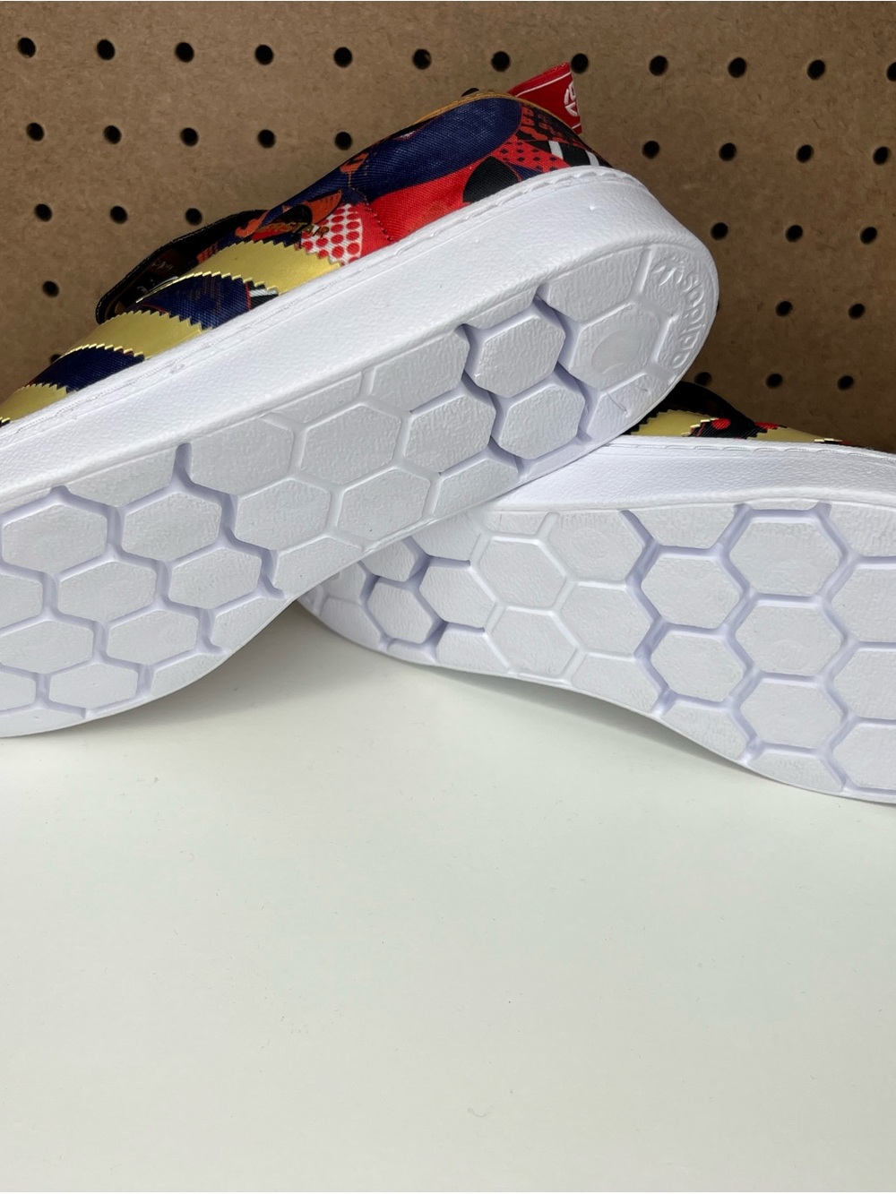adidas Kids Slip-On Sneakers in Red, Black & Gold Accents - Picture 7 of 7
